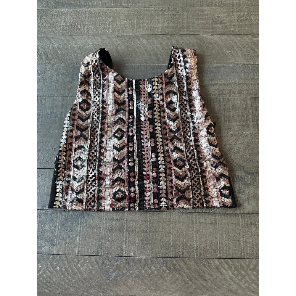 Body‎ Central Women's Sequined Crop Tank Top Size XL